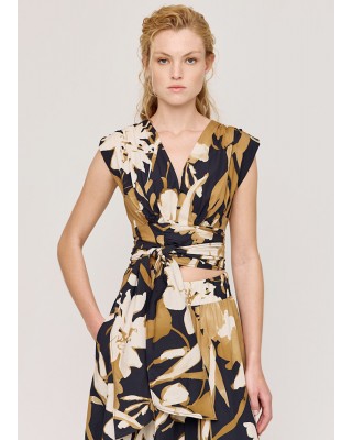 Γυναικεία floral μπλούζα με δέσιμο - Access 43-2038 Γυναικεία floral μπλούζα με δέσιμο - Access 43-2038