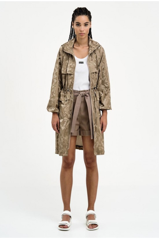 Γυναικεία μακρύ jacket με κουκούλα - Eight 43-9002