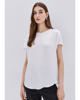 Γυναικεία σατέν μπλούζα με ριπ λεπτομέρεια - Access 53-2035