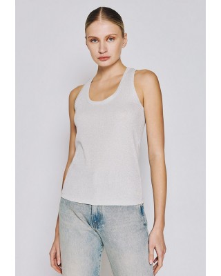 Γυναικεία ασημί αμάνικη μπλούζα lurex - Access 53-2040