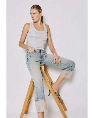 Γυναικεία ασημί αμάνικη μπλούζα lurex - Access 53-2040