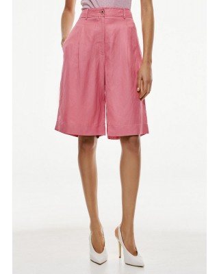 Γυναικεία ροζ βερμούδα με πιέτες - Access 53-5024