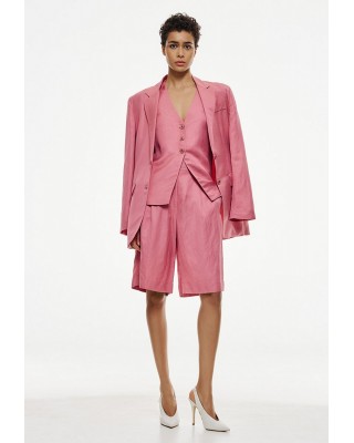 Γυναικεία ροζ βερμούδα με πιέτες - Access 53-5024