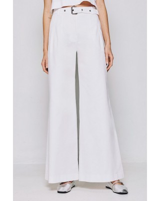 Γυναικεία off white ψηλόμεση παντελόνα με ζώνη - Eight 53-5044 Γυναικεία off white ψηλόμεση παντελόνα με ζώνη - Eight 53-5044