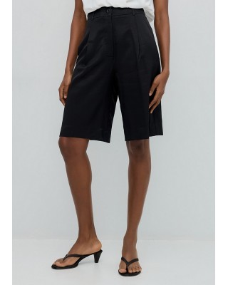 Γυναικεία μαύρη βερμούδα με πιέτες - Access 53-5024