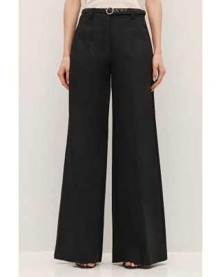 Γυναικεία μαύρη ψηλόμεση φαρδιά παντελόνα - Eight 53-5092 Γυναικεία μαύρη ψηλόμεση φαρδιά παντελόνα - Eight 53-5092