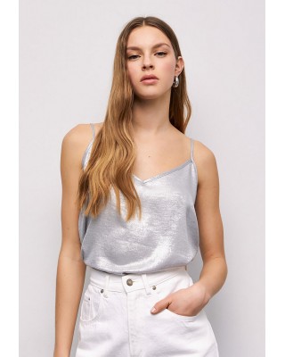 Γυναικεία ασημί μεταλλιζέ μπλούζα - Access 53-2229