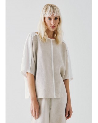 Γυναικεία μπλούζα με συνδυασμό υφασμάτων - Access 53-2163