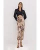 Γυναικεία μπεζ σατέν φούστα με animal print - Access 53-6006 Γυναικεία μπεζ σατέν φούστα με animal print - Access 53-6006