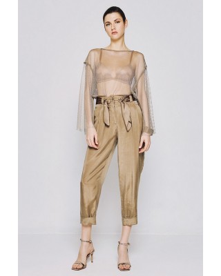 Γυναικεία χρυσή μεταλλιζέ μπλούζα δίχτυ - Access 53-2109