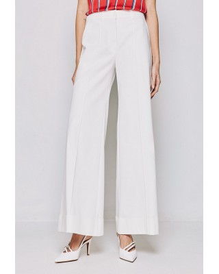 Γυναικεία offwhite ψηλόμεση παντελόνα καμπάνα με ρεβέρ - Spell 53-5133 Γυναικεία offwhite ψηλόμεση παντελόνα καμπάνα με ρεβέρ - Spell 53-5133