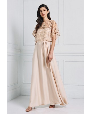 Γυναικείο powder μάξι φόρεμα με κεντήματα - Access 53-3405 Γυναικείο powder μάξι φόρεμα με κεντήματα - Access 53-3405