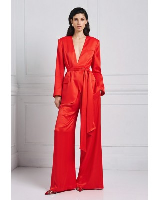 Γυναικείο κόκκινο σατέν σακάκι - Spell 53-1059