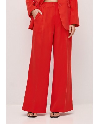 Γυναικείο κόκκινο φαρδύ παντελόνι - Eight 53-5084 Γυναικείο κόκκινο φαρδύ παντελόνι - Eight 53-5084