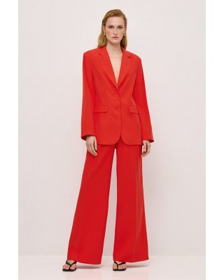 Γυναικείο κόκκινο φαρδύ παντελόνι - Eight 53-5084