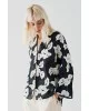 Γυναικείο μαύρο πουκάμισο με floral σχέδια - Spell 53-7049 Γυναικείο μαύρο πουκάμισο με floral σχέδια - Spell 53-7049