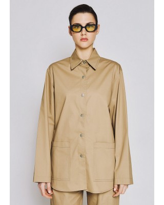 Γυναικείο μπεζ πουκάμισο με ζώνη - Eight 53-7033 Γυναικείο μπεζ πουκάμισο με ζώνη - Eight 53-7033