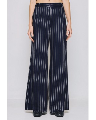 Γυναικεία μπλε ριγέ παντελόνα καμπάνα - Spell 53-5053 Γυναικεία μπλε ριγέ παντελόνα καμπάνα - Spell 53-5053