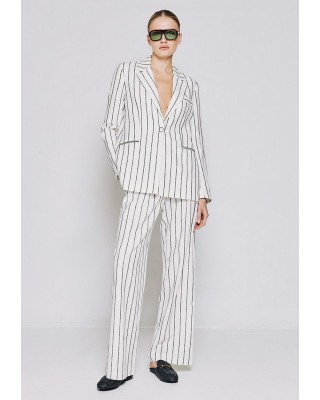 Γυναικείο ριγέ σακάκι με άνοιγμα - Access 53-1008 Γυναικείο ριγέ σακάκι με άνοιγμα - Access 53-1008