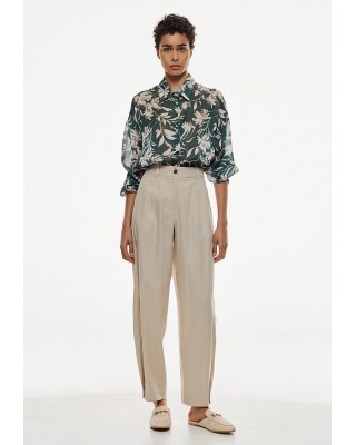 Γυναικείο παντελόνι slouchy με πιέτες και κουμπιά - Eight 53-5065