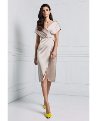 Γυναικείο μίντι ασημί σατέν φόρεμα - Access 53-3006 Γυναικείο μίντι ασημί σατέν φόρεμα - Access 53-3006