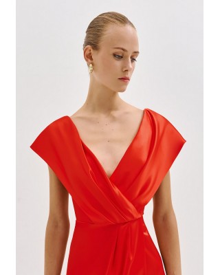 Γυναικείο μίντι σατέν φόρεμα - Access 53-3006 Γυναικείο μίντι σατέν φόρεμα - Access 53-3006