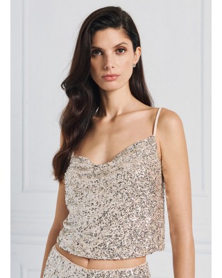 Γυναικείο ντραπέ τοπ με παγιέτα - Access 53-2169