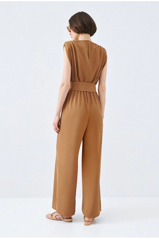 Γυναικεία αμάνικη καφέ ολόσωμη φόρμα - Access 63-5501