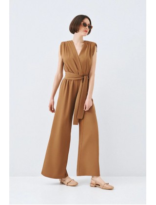 Γυναικεία αμάνικη καφέ ολόσωμη φόρμα - Access 63-5501