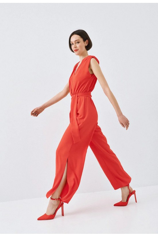 Γυναικεία αμάνικη κοραλλί ολόσωμη φόρμα - Access 63-5501