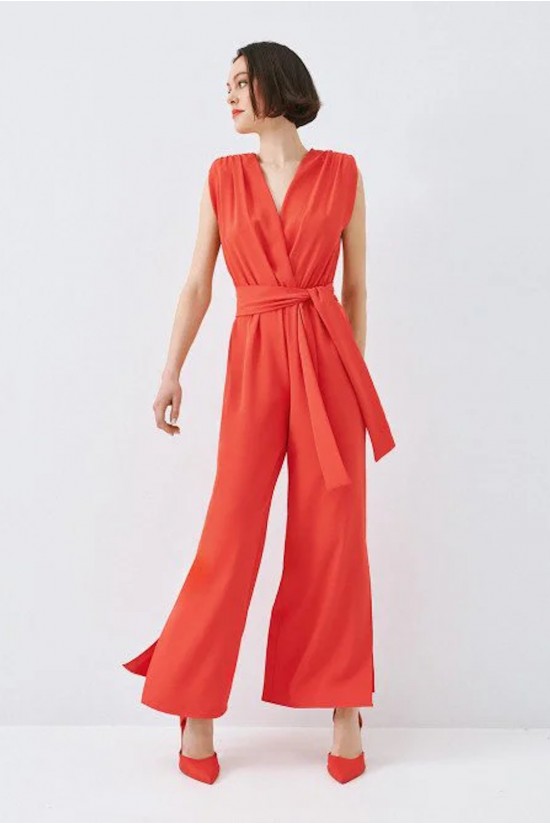 Γυναικεία αμάνικη κοραλλί ολόσωμη φόρμα - Access 63-5501