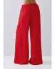 Γυναικεία λινή κόκκινη παντελόνα - Access 63-5083