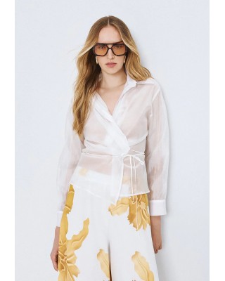 Γυναικεία κρουαζέ μπλούζα με γιακά - Access 63-2209