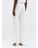Γυναικεία λευκή λινή παντελόνα - Eight 63-5084