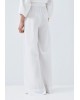 Γυναικεία λευκή παντελόνα με λεπτομέρειες παγιέτα - Access 63-5032