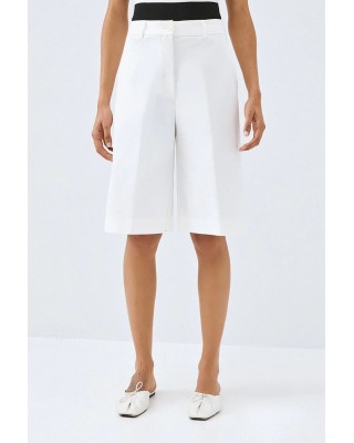 Γυναικεία λευκή ψηλόμεση βερμούδα - Spell 63-5148