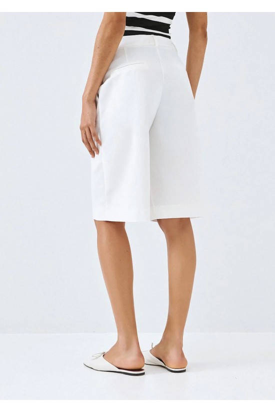 Γυναικεία λευκή ψηλόμεση βερμούδα - Spell 63-5148