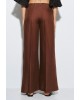Γυναικεία λινή καφέ παντελόνα - Access 63-5083 Γυναικεία λινή καφέ παντελόνα - Access 63-5083