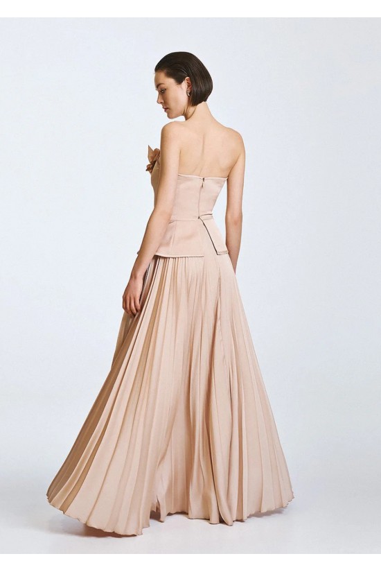 Γυναικεία μάξι μπεζ πλισέ φούστα - Access 63-6011