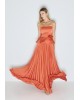Γυναικεία μάξι πορτοκαλί πλισέ φούστα - Access 63-6011