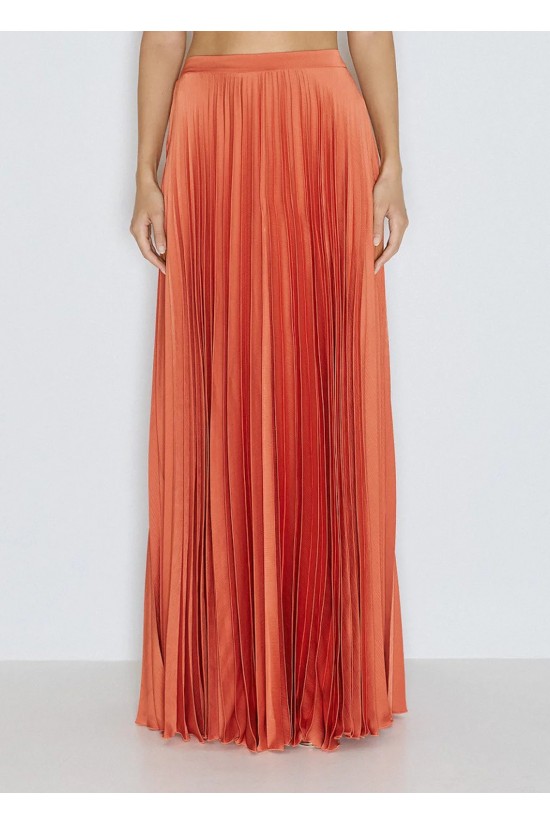 Γυναικεία μάξι πορτοκαλί πλισέ φούστα - Access 63-6011