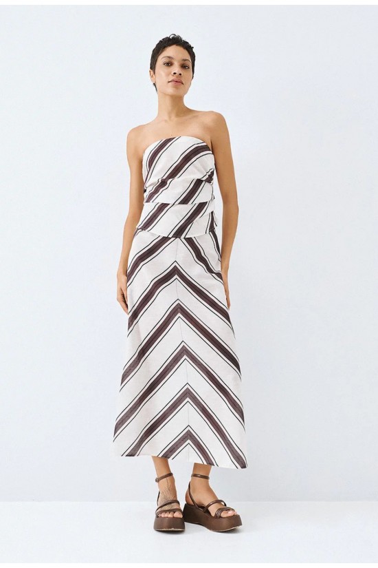 Γυναικεία μάξι ριγέ φούστα - Eight 63-6044