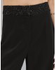 Γυναικεία μαύρη παντελόνα με λεπτομέρειες παγιέτα - Access 63-5032
