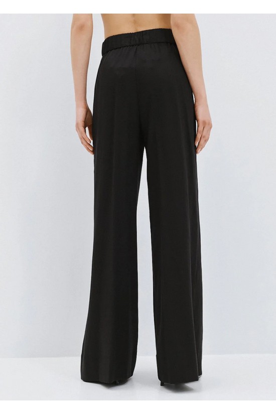 Γυναικεία μαύρη παντελόνα με λεπτομέρειες παγιέτα - Access 63-5032