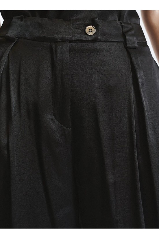 Γυναικεία ψηλόμεση σατινέ φαρδιά παντελόνα - Access 63-5122