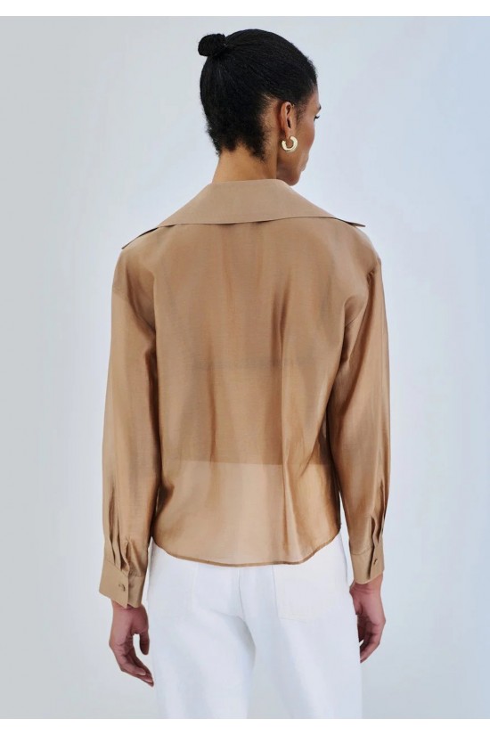 Γυναικεία κρουαζέ μπλούζα με γιακά - Access 63-2209