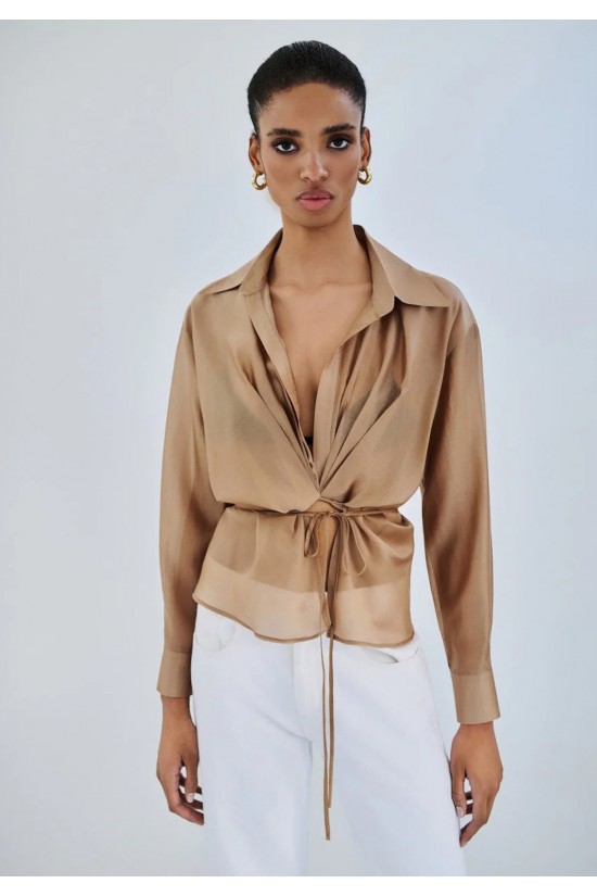 Γυναικεία κρουαζέ μπλούζα με γιακά - Access 63-2209