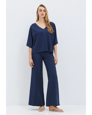 Γυναικεία μπλε κοντομάνικη μπλούζα - Access 63-2012