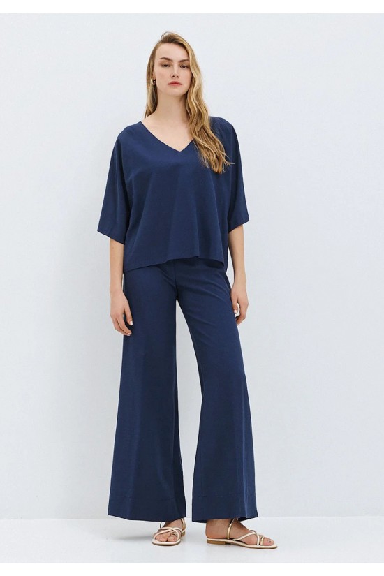 Γυναικεία μπλε κοντομάνικη μπλούζα - Access 63-2012