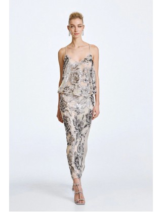 Γυναικεία μπλούζα από τούλι με λεπτομέρειες παγιέτα - Access 63-2002